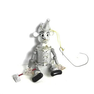 Vtg Wood  Tin Man Wizard Of Oz Nursery Rhymes Christmas Tree Ornament Holiday